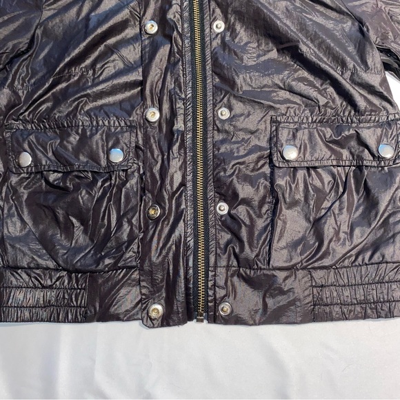 H&M Black Windbreaker 3/4 Sleeve Jacket - Picture 6 of 7